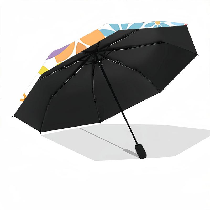 1pc Alice in Wonderland Automatic Opening/Closing Umbrella - Portable 3-Fold Design with 8-Bone Iron Frame, Outdoor, for Fans, Travelers, Da