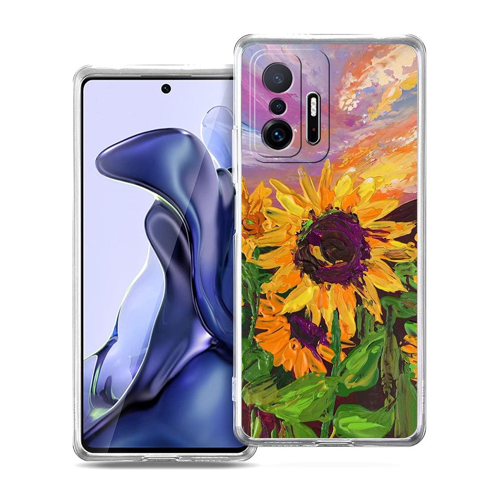 Aesthetic Sunflower Phone Case For Xiaomi 14 13 12 Lite Mi 11 Ultra 11X 13T 12T 11T For Poco X5 X4 X3 NFC F5 F4 M4 Pro 5G Cover