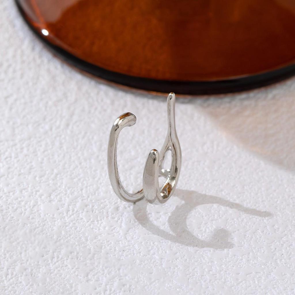 Exclusivo Ear Cuff de Camada Dupla Brilhante com Diamantes de Alto Padrão: Design Versátil e Indolor