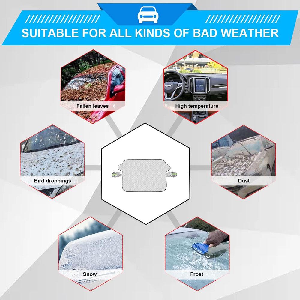59x43" Car Windshield Cover Protector Sun Shade Winter Snow Ice Dust Frost Guard
