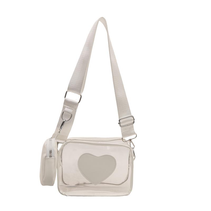 New Wide Shoulder Strap PVC Bag for Women, Casual and Simple Small Fresh Transparent Jelly Bag, Single Shoulder Crossbody Bags