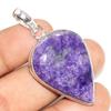 Charoite 925 Silver Plated Pendant 2" Layering Friendly Design Fashion Sale V5V51