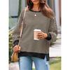 Dames Gestreept Crewneck Sweatshirt Los Oversized Lange Mouw Pullover Casual Dagelijks Blouse Top