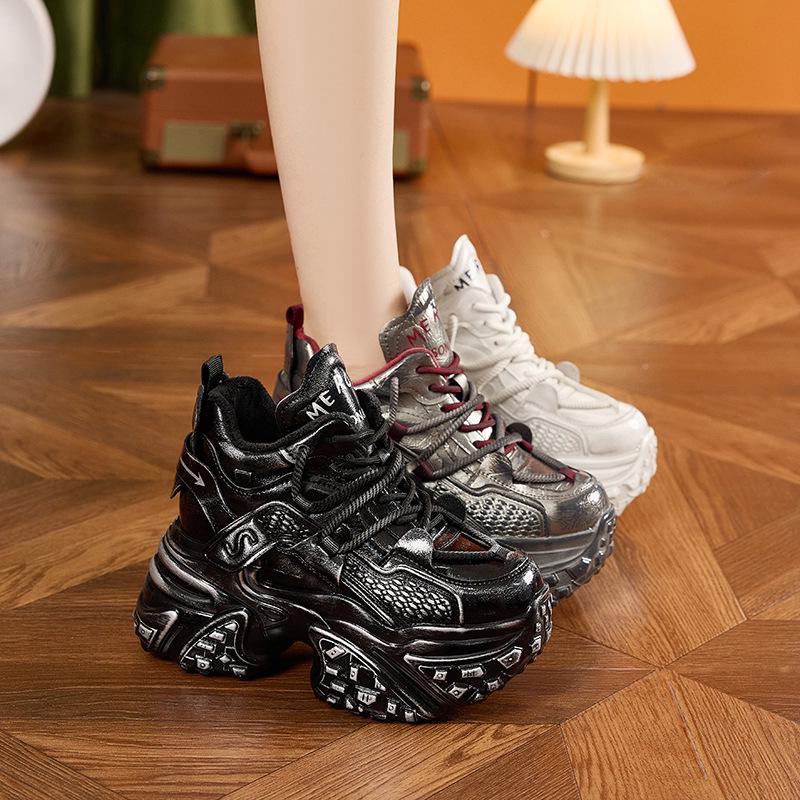 2024 Damen Dicksohlige High-Top Dad Shoes: Trendig, Farbig, Höhenverstärkend, Plus Samt für Winterwärme