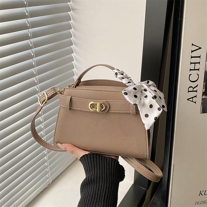 Fashionable Silk Scarf, Stylish and Versatile, Simple Texture, Single Shoulder Cross-body Handbag and Clutch Bag