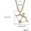 European-American Hip-Hop Cupid's Arrow Zirconia Pendant Necklace