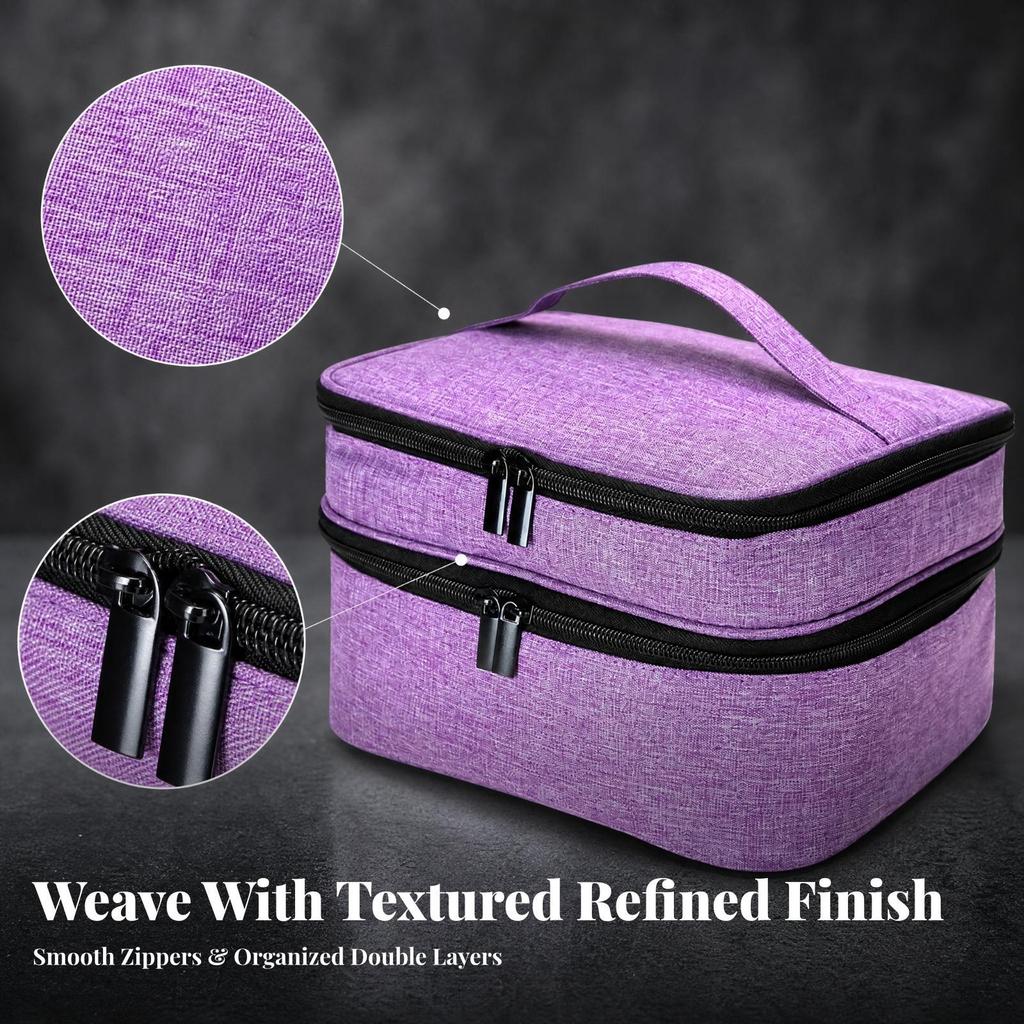 Cosmetic Bag with Carry Handle | Portable, Lightweight, Multi-Compartment Nail