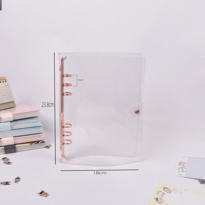 Transparent PVC A5 Planner Cover with Refillable Binder & Zipper Bag