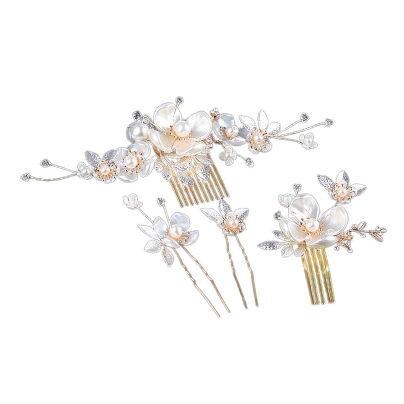 Ethnic Style Hairband Korean Hanbok Stage Performances Hairband Pearls Rhinestones Hair Combs Ornaments for Bridal