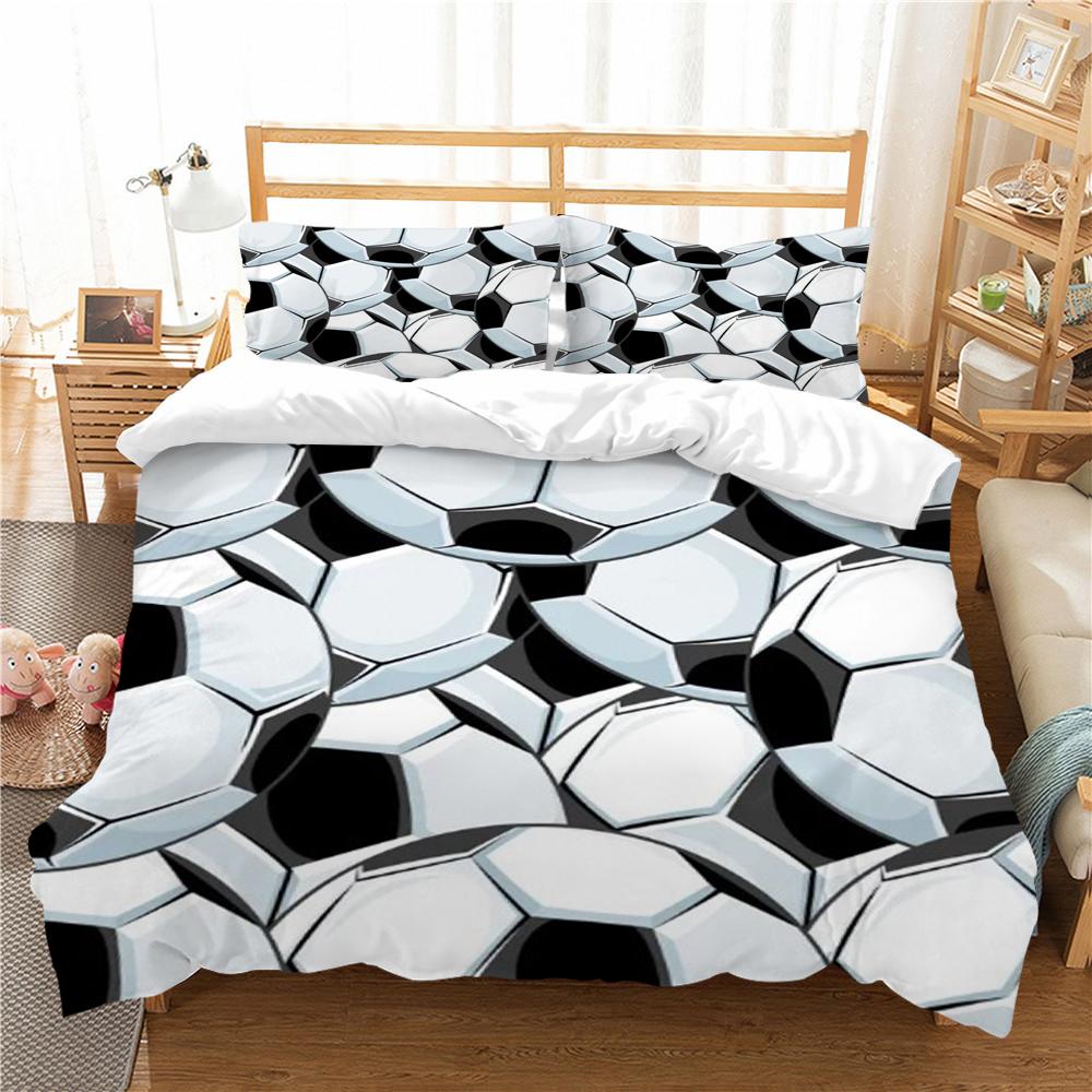 3D Bedding Set Comforter Duvet Cover Charming Football Printing Bed Quilt Cover Pillowcase Microfiber Home Textiles
