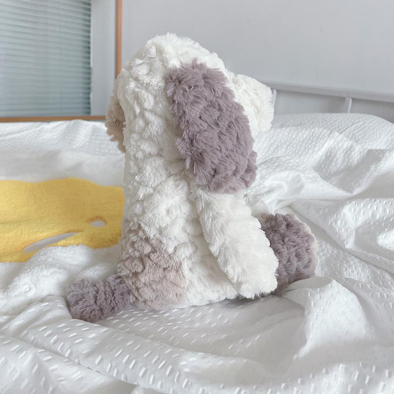 Cremefarbene Blume Hund Plüschtier Baumwollgefüllte Puppe Puppe Kinder Feiertagsgeschenk Puppe