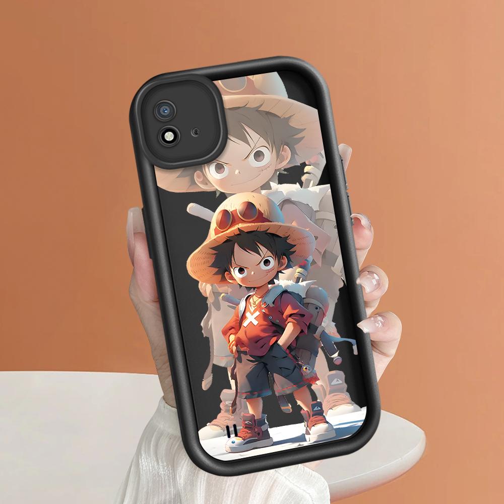 Soft Silicone Square Ladder Printing Pattern Phone Casing Full Cover Camera Shockproof Protection Rubber Case for OPPO Realme