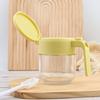 Glass Spice Jar with Airtight Lids Measuring Spoons 250ml Seasoning Bottle for Salt Sugar Seasonings Press-Type One-Hand Open Moisture-Proof Condiment