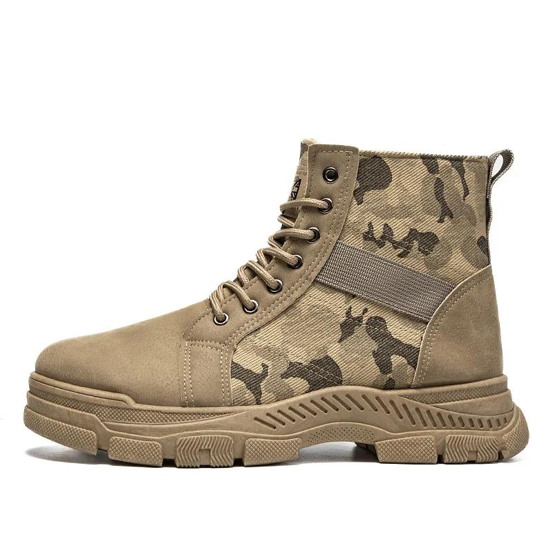 Fashion Men's Boots Winter Canvas Plush Warm High Top Comfortable Non Slip Outdoor Boots Lace Up Platform Short Boots Outdoor Shoes