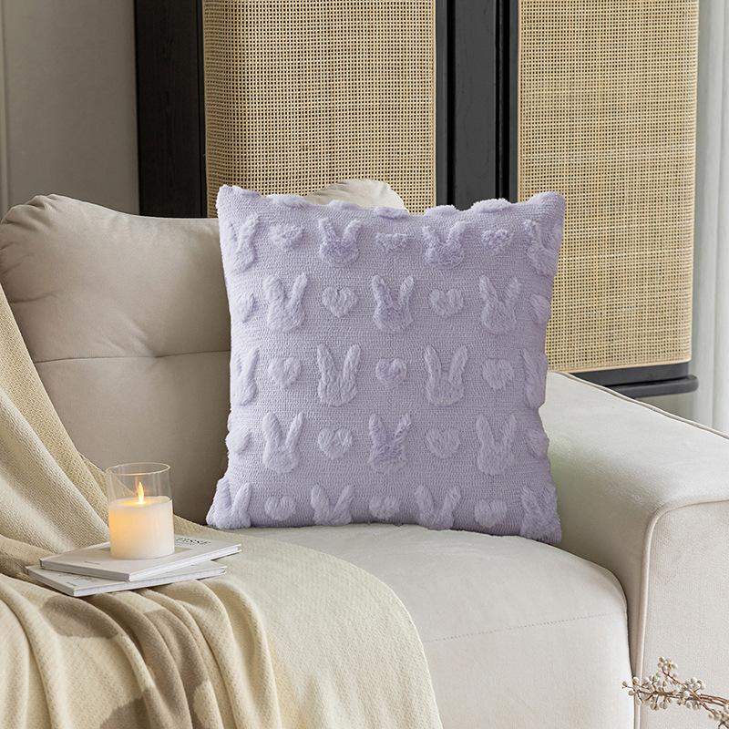 Пасхальный Заяц Яйцо Наволочка Диван Гостиная Мультяшный Кролик Стеганая Вышитая Плюшевая Наволочка Наволочка для Подушки на Пояс 30 * 50Cm (Single Pillowcase Does Not Contain C