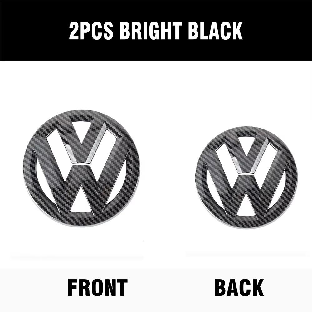2PCS New bright/matt black Car Front Grill/Rear label logo Trunk Emblem Lid Covers Sticker For VW GOLF 5 GOLF 6 Auto Accessories Hp9