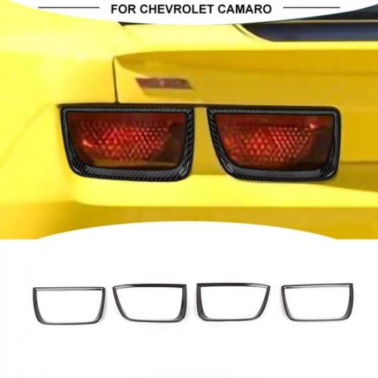 4pc Carbon Fiber Rear Taillight Lamp Decor Cover Trim For Chevy Camaro 2010-2013
