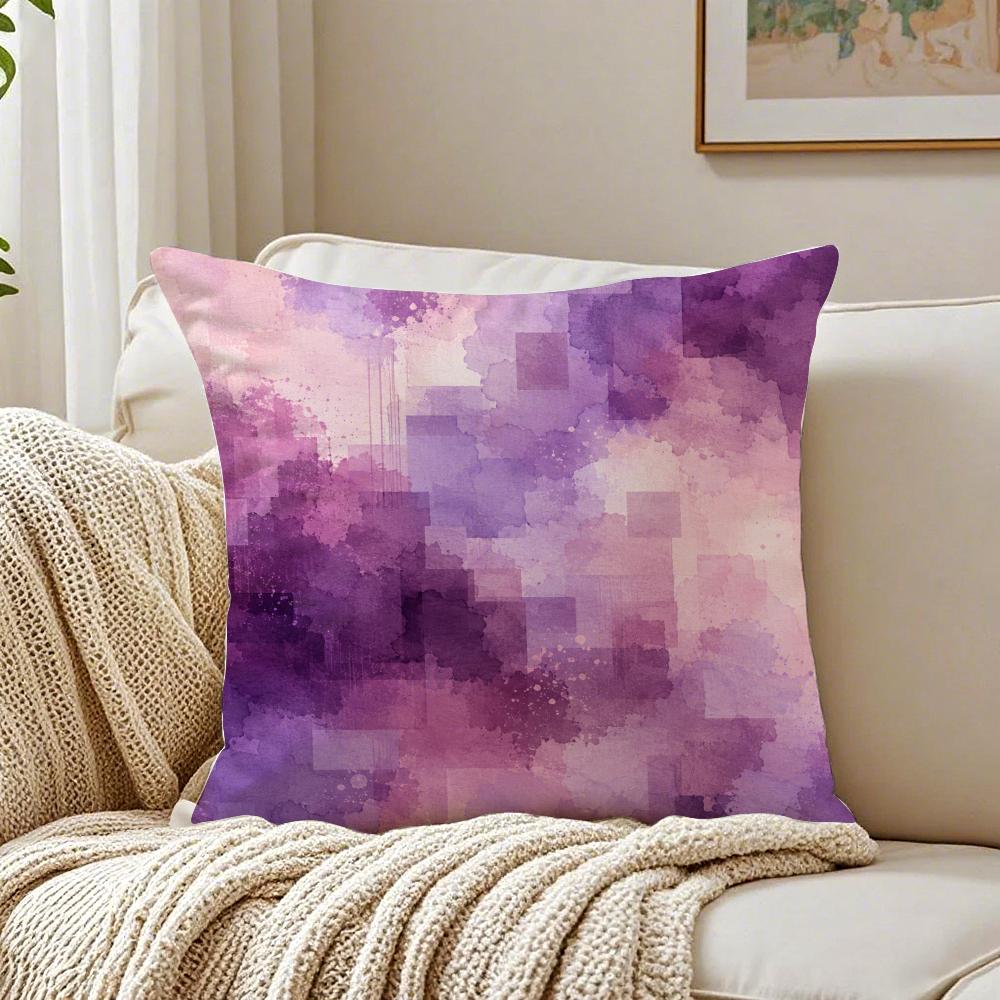 Watercolor Abstract Textures Pillow Case Organic Short Plush Cushion Covers Breathable Washable WrinkleResistant