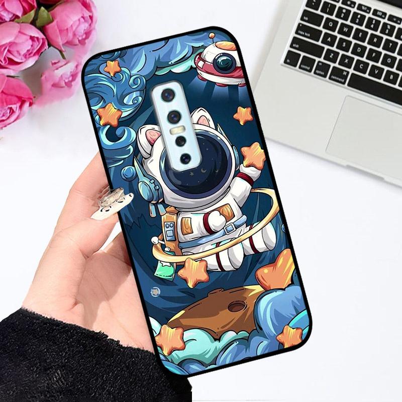 Cases For vivo V17 Pro Cute Astronaut Fashion Shockproof Soft Bumper For Vivo V17 Pro V17Pro 1909 1910 Coque V 17 Pro Capa