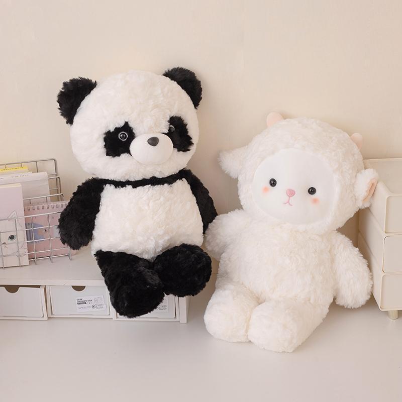 Kawaii White Sheep Pink Pig Panda Elephant Plush Doll Soft Stuffed Lamb Plushie Toy Cute Gift For Kid Birthday