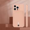 Push Card Slot Wallet Matte Silicone Phone Case For iPhone 16 14 15 Plus 13 12 17 Pro Max X XR XS 7 8 Shockproof Soft Back Cover