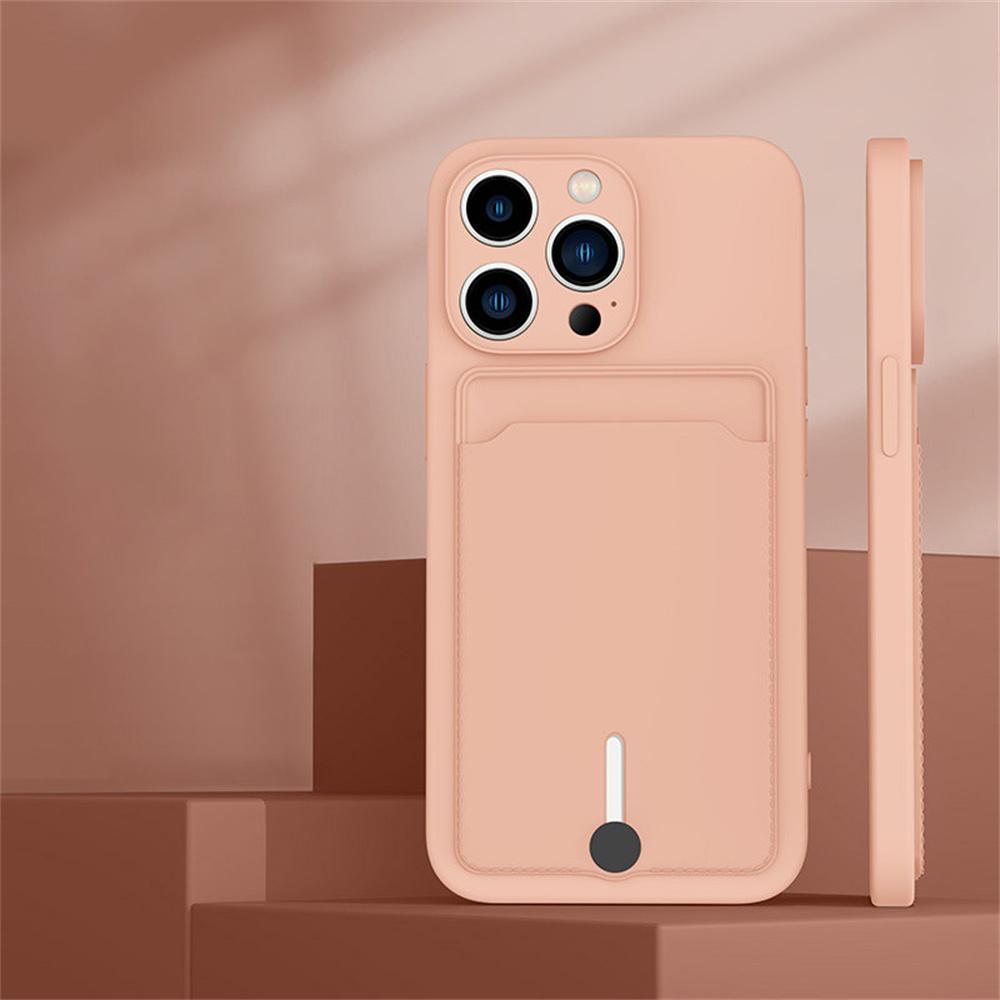 Push Card Slot Wallet Matte Silicone Phone Case For iPhone 16 14 15 Plus 13 12 17 Pro Max X XR XS 7 8 Shockproof Soft Back Cover