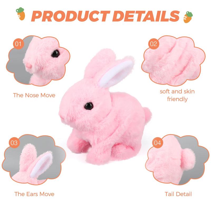 Realistic Bunny Toy Electronic Toy Bunny Simulated Rabbit Doll Jumping Twitching And Shaking Ears Toys Easter Children'S Gifts