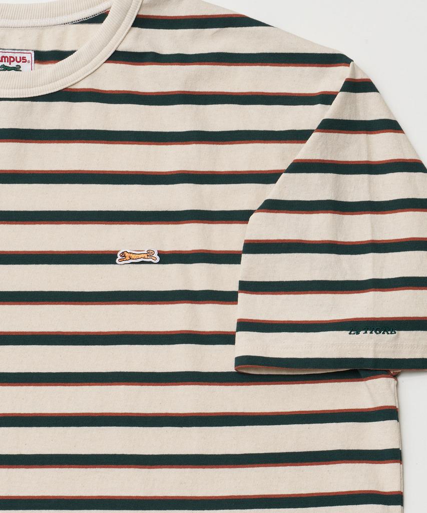 LE TIGRE Multi Stripe Half T-Shirt (Ecru)