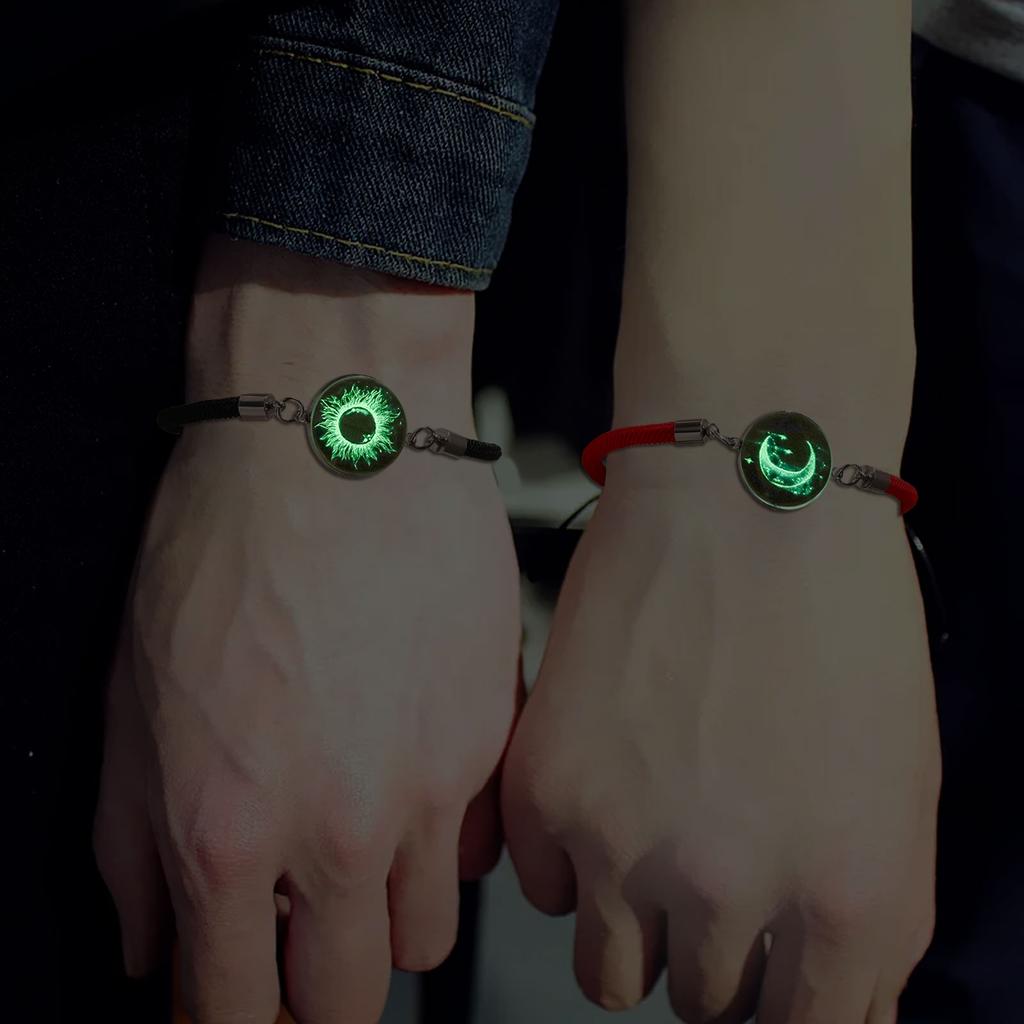 1 Para Unikalny Wzór Świecąca Bransoletka Miękkie Skórzane Opaski na Nadgarstek Opaski na Imprezę Bransoletki z Zawieszkami Prezent dla Pary