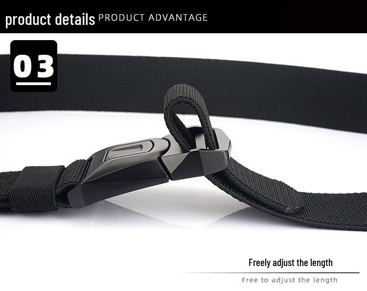 Men's Quick-Release Elastic Workwear Belt with Leather Trim