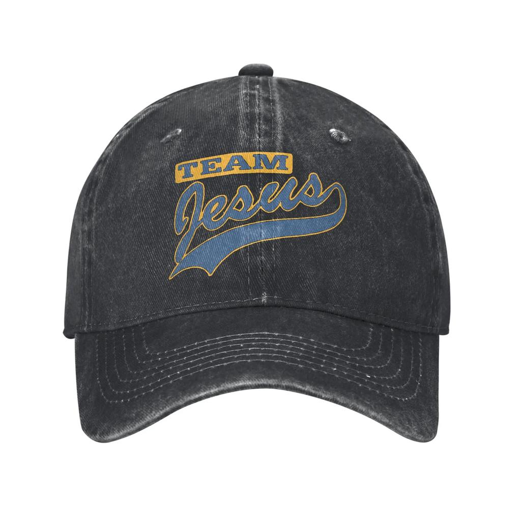 Christian Team Jesus Baseball Cap Classic Distressed Washed Snapback Hat for Unisex Women Outdoor Activities Gift Caps Hat