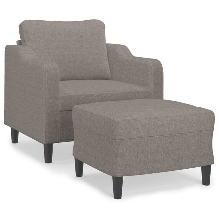 VidaXL Fauteuil avec repose-pied Taupe 60 cm Tissu, canapé, fauteuil, fauteuil TV, canapé simple, canapé, canapé relax, 3201134