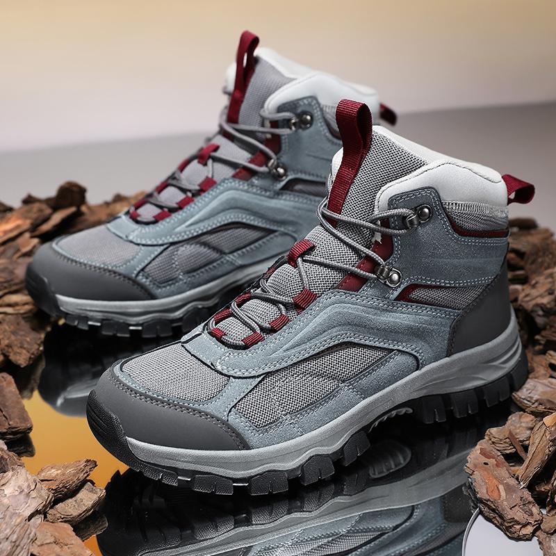 TUINANLE New Trend Men's High-Top Non-Slip Hiking Shoes Hiking Outdoor Wear-Resistant Platform Travel Boots
