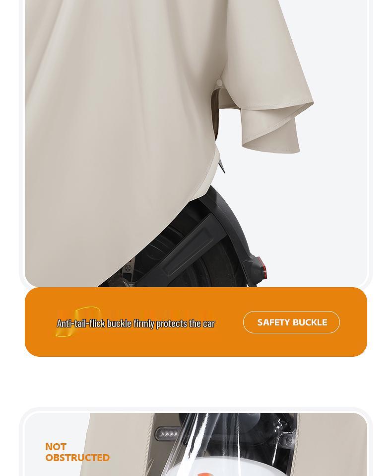 Women's Electric Car Rain Cover - Long, Full Body, Storm-Proof, One-Piece Thickened and Enlarged Poncho.