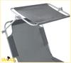 Folding Garden Beach Lounger with Roof, Pool Sunbathing Bed, Gray