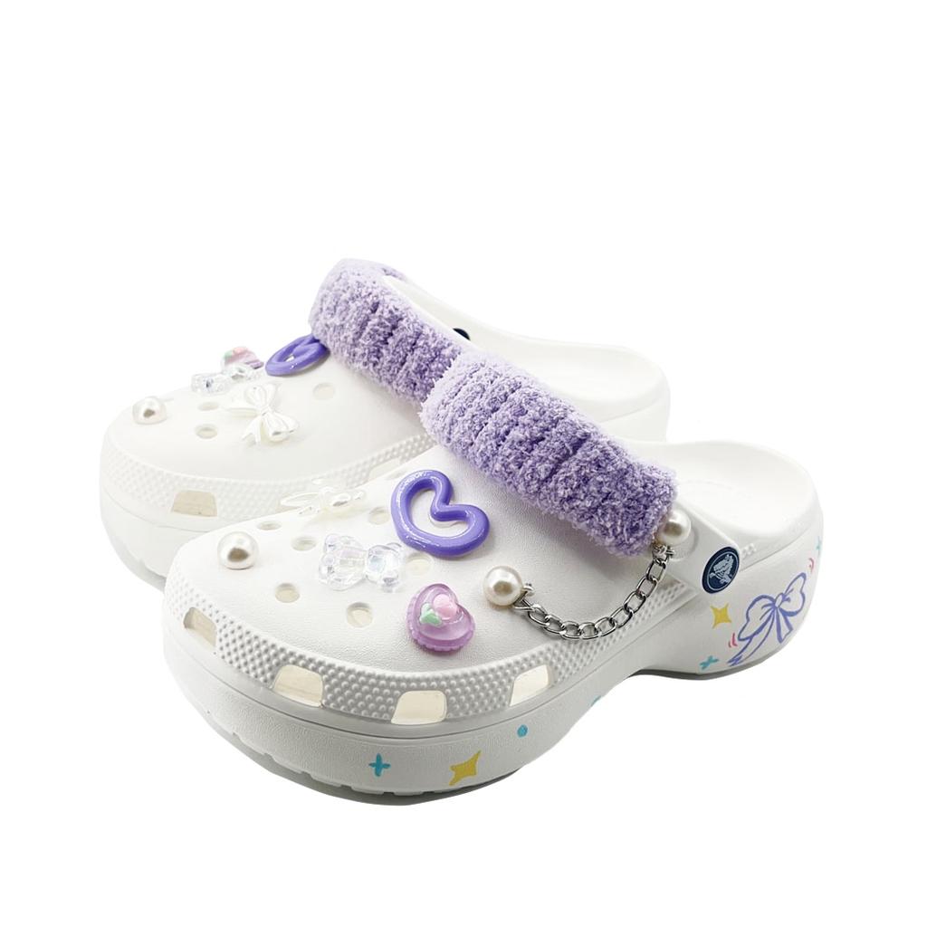 Crocs Classic Platform Clog EVA Comfortable Fashion Trend Commuter Casual Personality Simple Hole Shoes Unisex White