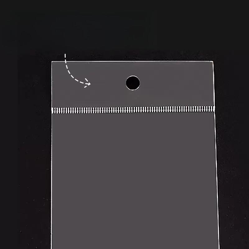 100pcs OPP Self-adhesive Bag Plastic Transparent Jewelry Packaging Bag Suitable for Earrings Ear Pendant Necklaces Jewelry Display Dustproof Bag
