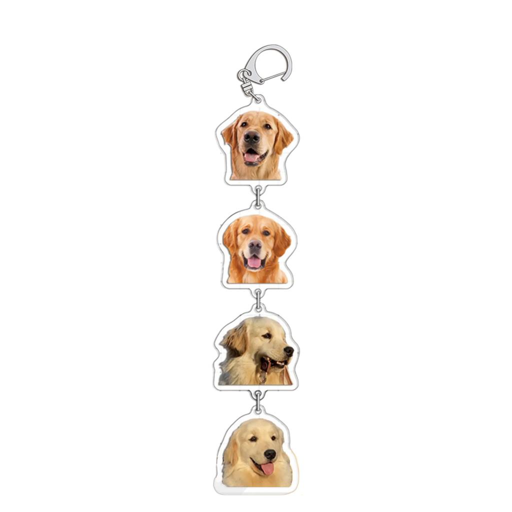 Portable Acrylic Keychain Cartoon Animal Pendant Keyring Fashionable Couples Key Rings Bag Ornament for Pet Owners