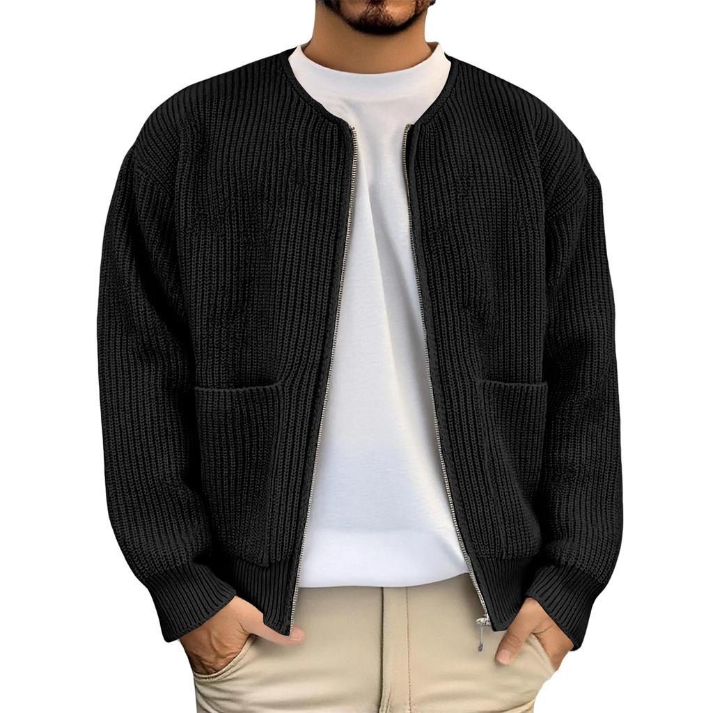Men's Fashionable Round Neck Casual Lazy Cardigan