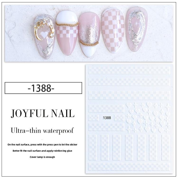 Nail Art Sticker Uniform Plaid Decoration Small Pattern Adhesive Nail Art Sticker Plaid Nail Sticker