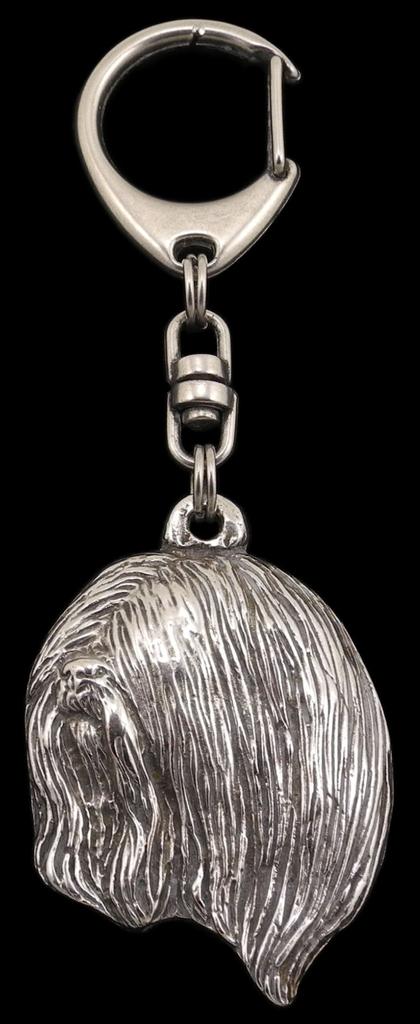 Lhasa Apso - Silver-plated key ring with dog, handbag decoration, backpack pendant by Art-Dog brand