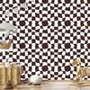 Casual Checkerboard Wallpaper In Burgundy and White for the Living Room and Bedroom 50x1000