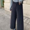 PRASE Sheep Wool Blend Thick Cropped Wide-Leg Pants