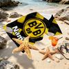 Custom Name Personalized Borussia Dortmund Print Beach Towel, for Trip Camping Beach Party Home Decor, Birthday Gift for Family & Friends