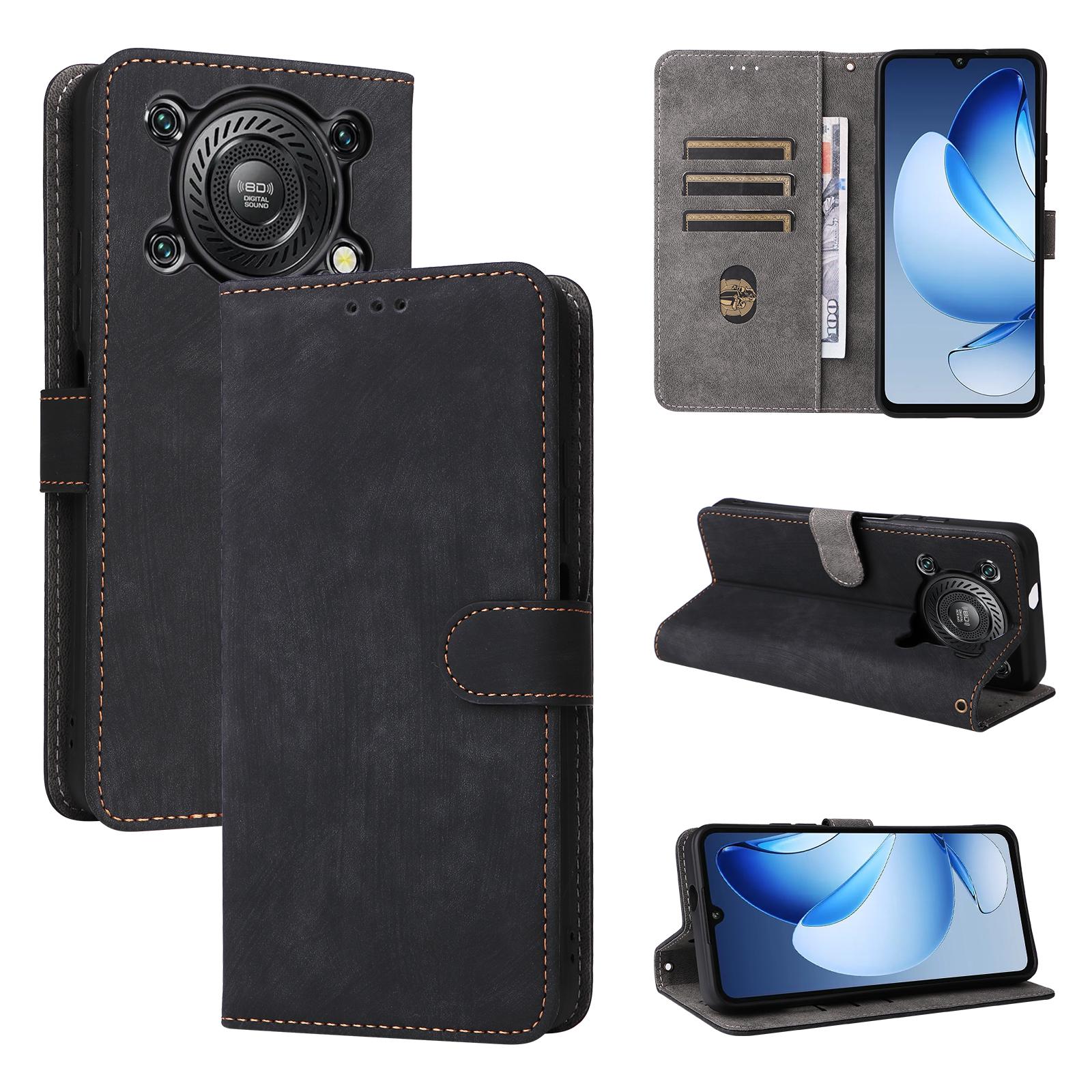 Флип-кейс для Oukitel C60/C60 Pro из ПУ кожи, защита всего корпуса с [блокировкой RFID], прочная ретро-обложка for Oukitel C60/C60 Pro чёрный