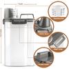 Upgraded Dog Food Storage Container Small, Cat Food Container Airtight, Pet Food Container Dispenser with Pour Spout, Measuring Cup and 4 Seal