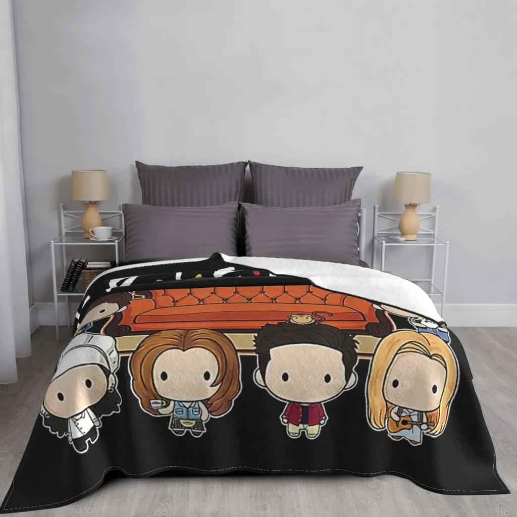 Friends Cartoon Blanket Flannel Textile Decor American TV Show Portable Super Warm Throw Blankets for Sofa Couch Bedding Throws