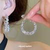 Silver Needle Zircon Crystal Round Earrings Personalized Fashion Exquisite Earrings Light Luxury High Sense Earrings Design Sense Niche