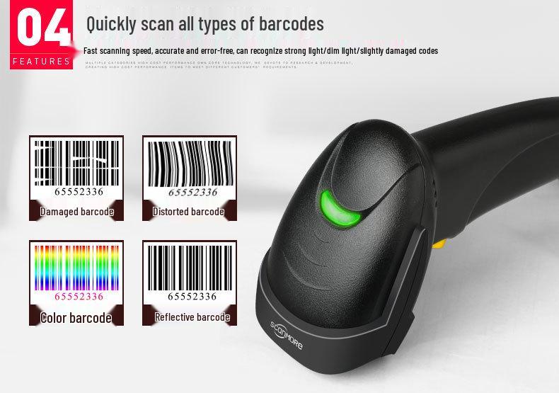 Wired & Wireless 1D/2D Barcode Scanner for Mobile Payments & Logistics