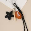Zinc Zinc Alloy Leather Baseball Pendants PVC Versatile Bag Charm Rugby Tassel Keychain  Friends
